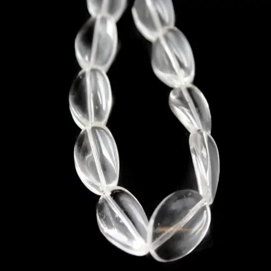 18 19mm Clear Flat Oval Twist CrystalGlass Beads Full Strand Loose Beads {1}