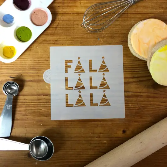 FA LA LA Cookie & Craft Stencil | CM109 by Designer Stencils | Cookie Decorating Tools | Baking Stencils for Royal Icing, Airbrush, Dusting Powder | Craft Stencils for Canvas, Paper, Wood | Reusable Food Grade Stencil {5}