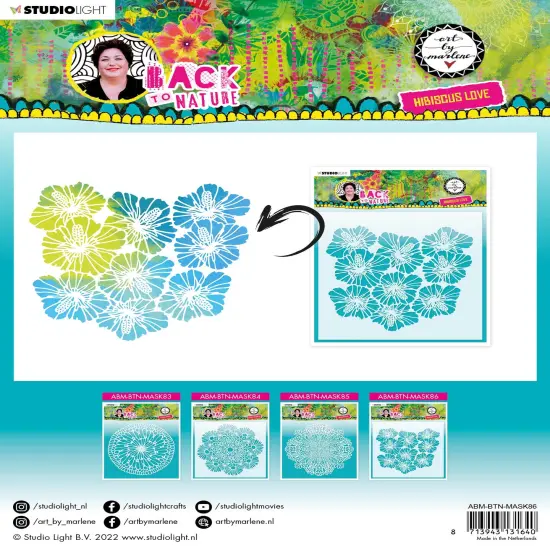 Art By Marlene Back To Nature 7.87"X7.87" Stencil-Nr. 86, Hibiscus Love {2}