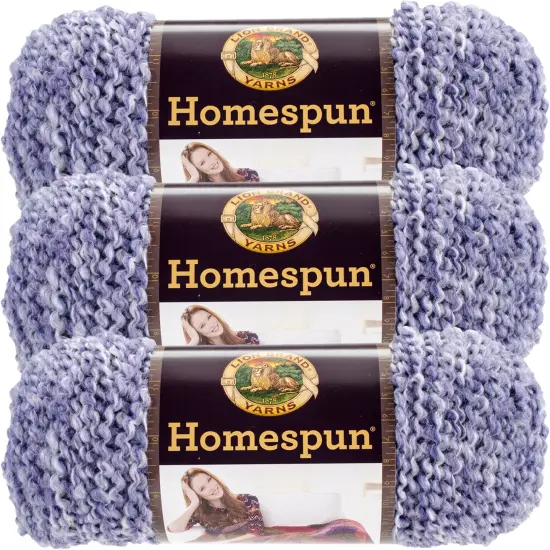 (3 Pack) Lion Brand Homespun Yarn - Purple Aster {1}