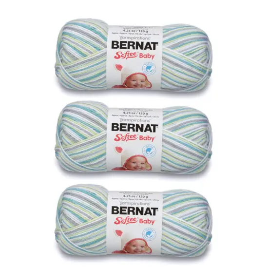 Bernat Softee Baby Prince Pebbles Yarn - 3 Pack of 120g/4.25oz - Acrylic - 3 DK (Light) - 310 Yards - Knitting/Crochet {1}