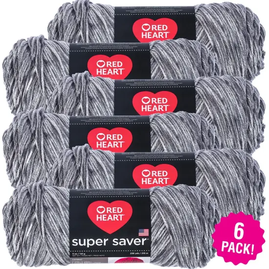 Multipack of 6 - Red Heart Super Saver Yarn-Soapstone {1}