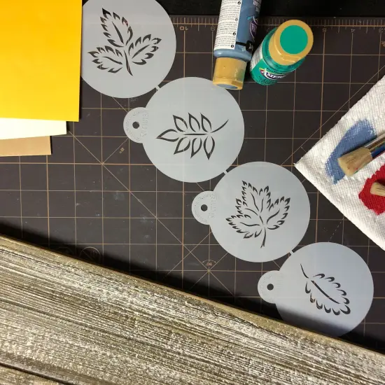 Brush Stroke Leaves Stencil Set | C1013 by Designer Stencils | Cookie Decorating Tools | Baking Stencils for Royal Icing, Airbrush, Dusting Powder | Reusable Plastic Food Grade Stencil for Cookies | Easy to Use & Clean Cookie Stencil {4}