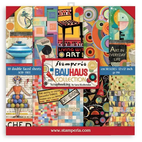 Stamperia Double-Sided Paper Pad 12"X12" 10/Pkg-Bauhaus, 10 Designs/1 Each {1}