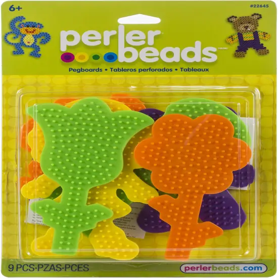 Multipack of 12 - Perler Fun Fusion Pegboards 7/Pkg-Boy/Girl/Bear/Monkey/Butterfly/2 Flowers {2}