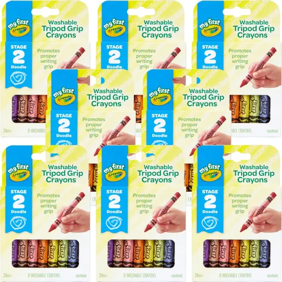 Multipack of 8 - Crayola My First Washable Tripod Grip Crayons-8/Pkg {1}