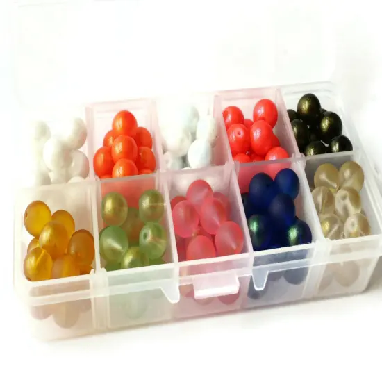 10 Colors 10mm Round Glass Mixed Color Beads Kit {1}
