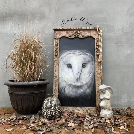 Snowy Barn Owl -Decoupage & Mixed Media Art Paper {2}