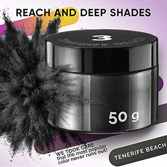 Black Cosmetic Grade Mica Powder 1.7 Oz - 50g Natural Coloring Pigment for Epoxy, Soap Making {2}