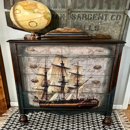 Mutiny - Tall Ship Decoupage & Mixed Media Art Paper (large) {2}