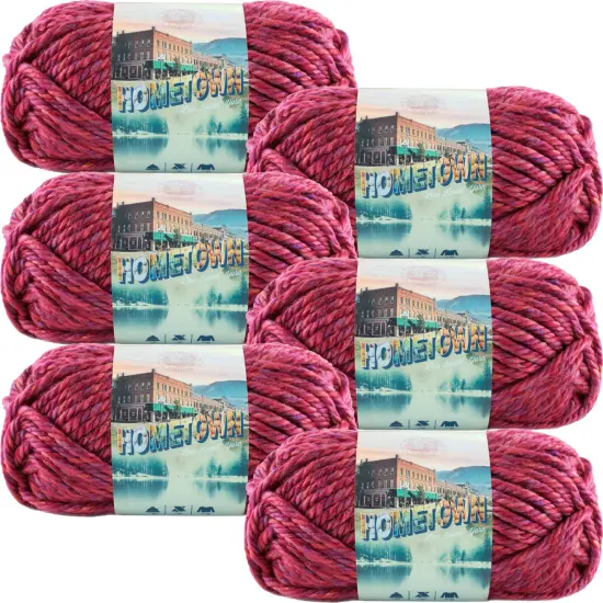(6 Pack) Lion Brand Yarn Hometown Yarn, Phoenix Azalea {1}