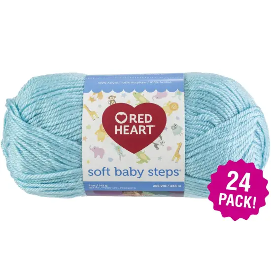 Multipack of 24 - Red Heart Soft Baby Steps Yarn-Aqua {1}