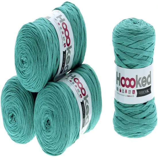 Multipack of 4 - Hoooked Ribbon XL Yarn-Happy Mint {1}