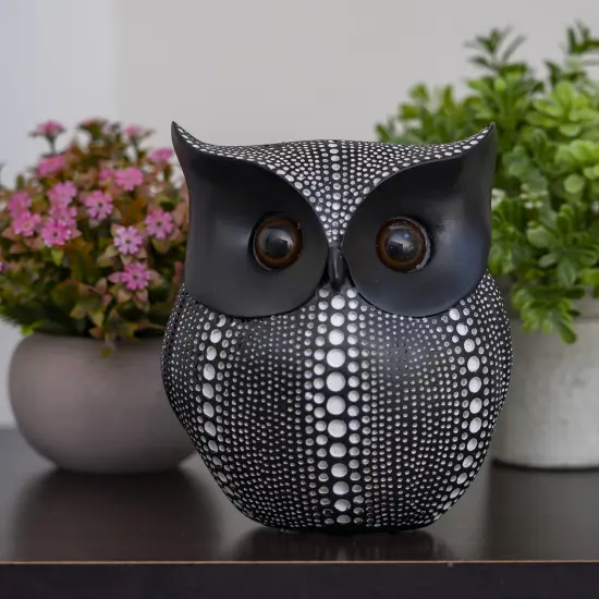 Ornativity Black Owl Statue Figurine - Animal Sculpture Home Decoration for Bedroom Living Room Kitchen Office Bathroom House Decor Figurines {2}