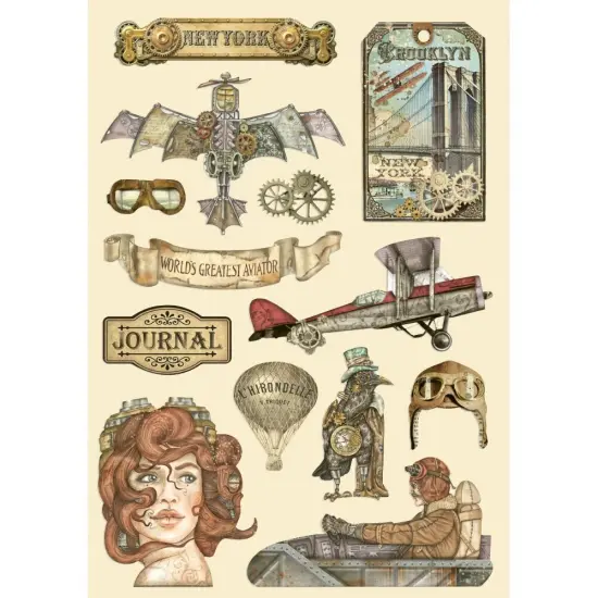 Stamperia Wooden Shapes A5-Sir Vagabond Aviator {1}