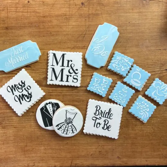 Mr & Mrs Cookie & Craft Stencil | CM037 by Designer Stencils | Cookie Decorating Tools | {5}