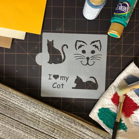 I Love My Cat Cookie & Craft Stencil | CM028 by Designer Stencils | Stencils for Royal Icing, Airbrush, Dusting Powder | {5}