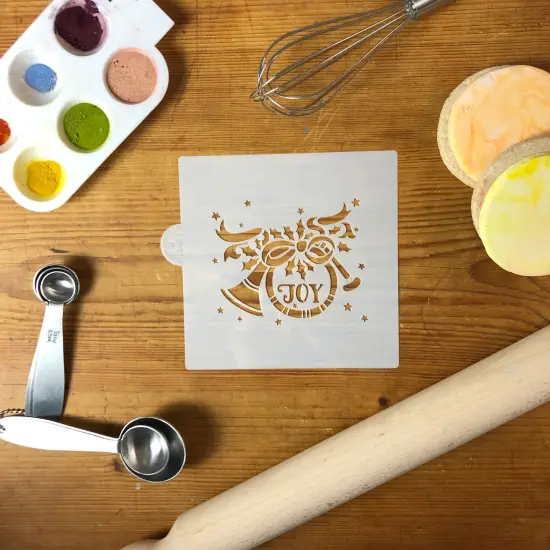 Joy French Horn Cookie & Craft Stencil | CM073 by Designer Stencils | Cookie Decorating Tools | Baking Stencils for Royal Icing, Airbrush, Dusting Powder | Craft Stencils for Canvas, Paper, Wood | Reusable Food Grade Stencil {2}