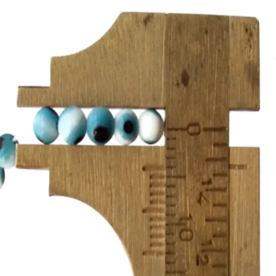 4mm White and Blue Evil Eye Round Glass Beads {5}