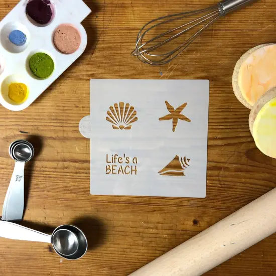 Life's a Beach Cookie & Craft Stencil | CM052 by Designer Stencils | Cookie Stencils for Royal Icing, Airbrush, Dusting Powder | {3}