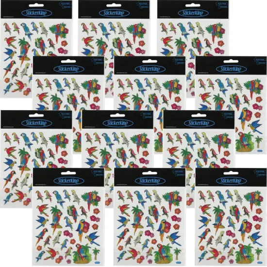 Multipack of 12 - Sticker King Stickers-Parrots {1}