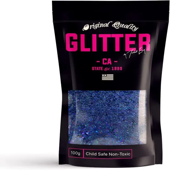 Shaped Ultra Sparkle Glitter - TRIANGLE 2mm - BLUE Holographic Premium Glitter Multi Purpose Dust Powder 50g / 1.75oz {1}