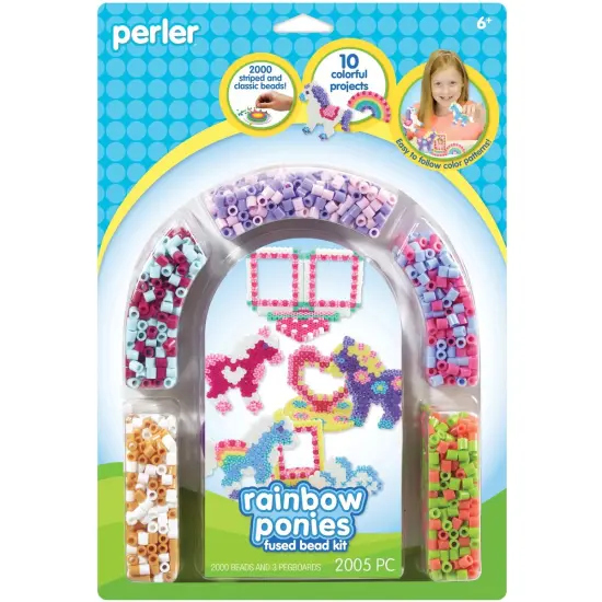 Multipack of 2 - Perler Fused Bead Kit-Rainbow Pony Frames {1}