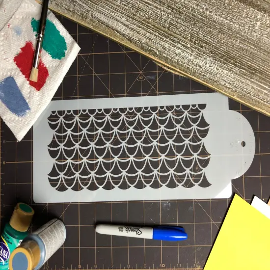 Art Deco Cake Stencil Side | C497 by Designer Stencils | Cake Decorating Tools | Baking Stencils for Royal Icing, Airbrush, Dusting Powder | Reusable Plastic Food Grade Stencil for Cakes | Easy to Use & Clean Cake Stencil {3}