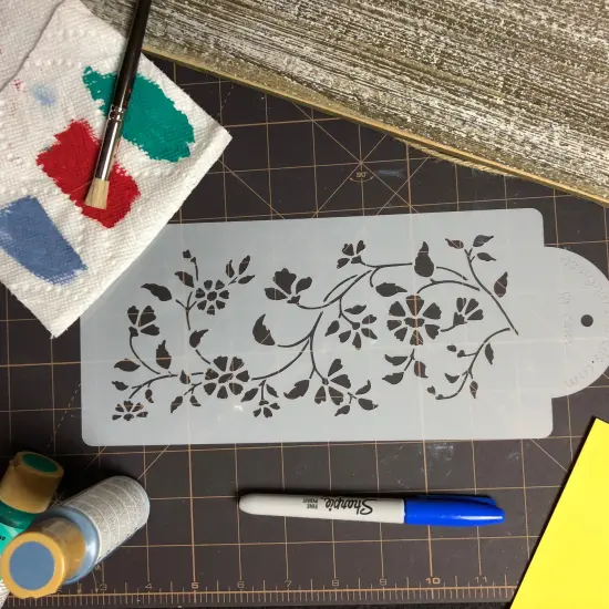 Chintz Floral Cake Stencil Side | C488 by Designer Stencils | Cake Decorating Tools | {5}