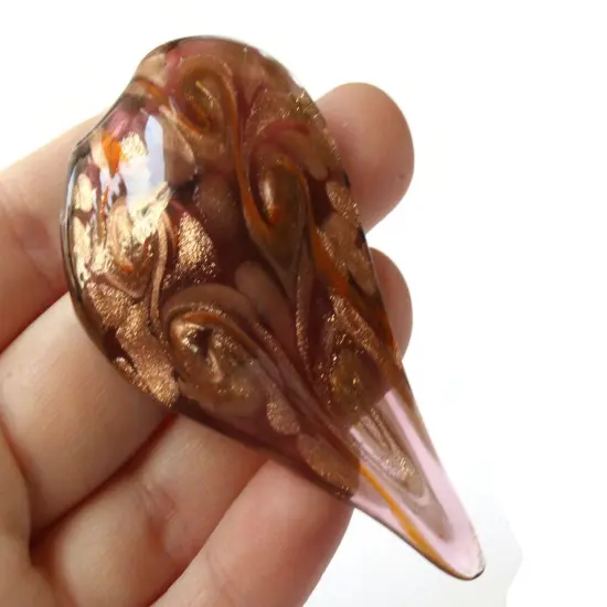 72mm Purple Foil Glass Drip Pendant {2}