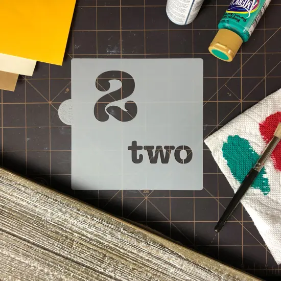 Number Two Cookie & Craft Stencil | CM142 by Designer Stencils | Cookie Decorating Tools | Baking Stencils for Royal Icing, Airbrush, Dusting Powder | Craft Stencils for Canvas, Paper, Wood | Reusable Food Grade Stencil {3}