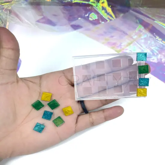 Mini Square Stud Earrings Silicone Mold 8.29mm (B10) {1}