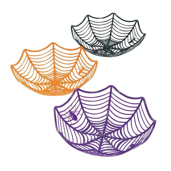 Fun Express Spider Web Basket (3 pc) for Halloween Party Supplies {1}