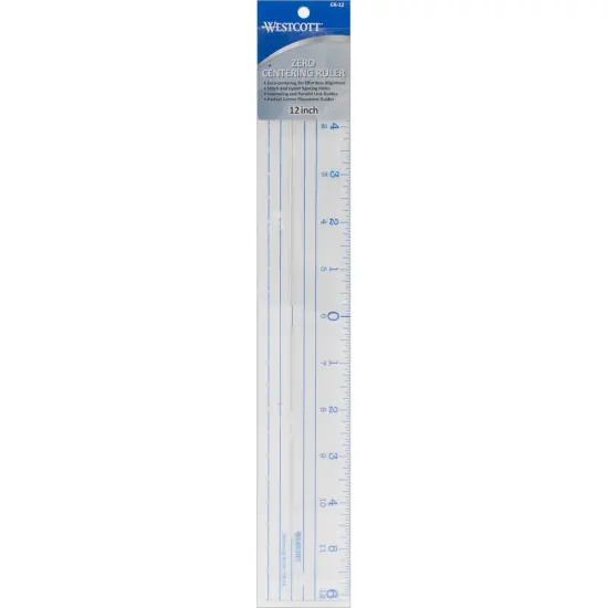 Westcott Plastic Ruler 12"-Zero Centering {1}