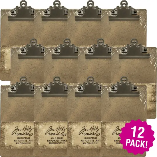 Multipack of 12 - Idea-Ology Mini Clipboard-Brown 4.5"X7.75" {1}