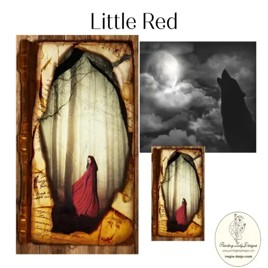 Little Red Decoupage & Mixed Media Art Paper (large) {2}