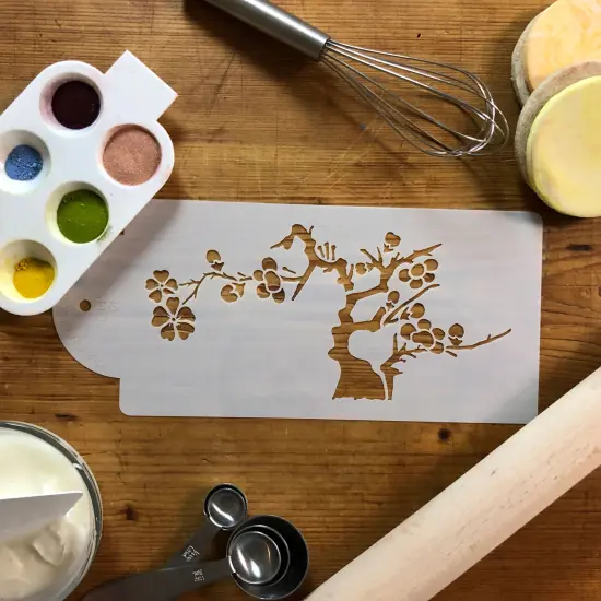 Blooming Cherry Tree Cake Stencil Tier #5 | C445 by Designer Stencils | Cake Decorating Tools | {4}