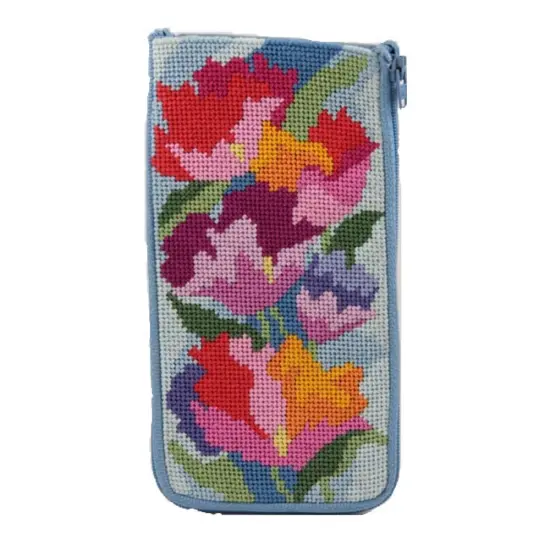 Eyeglass Case - Watercolor Poppy - Needlepoint Kit Multicolor {1}