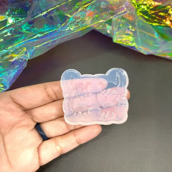 Scared Cat 2 Stud Earring Mid Size Silicone Mold (A8) {4}