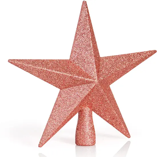 Ornativity Glitter Star Tree Topper - Christmas Rose Gold Decorative Holiday Bethlehem Star Ornament {2}