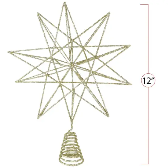 Ornativity Glitter Star Tree Topper - Christmas Sparkly Metal Wire Star Tree Top Ornament {5}