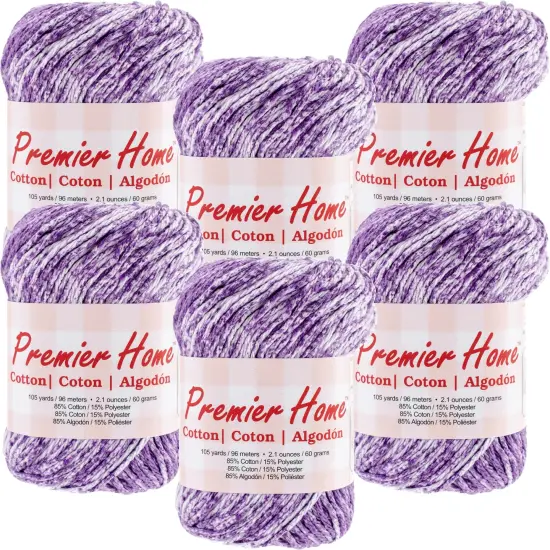 Multipack of 6 - Premier Yarns Home Cotton Yarn - Multi-Violet Splash {1}