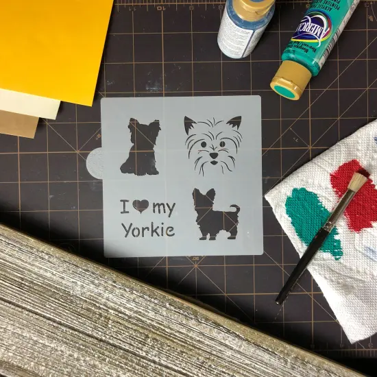 I Love My Yorkie Cookie & Craft Stencil | CM014 by Designer Stencils | Cookie Decorating Tools | Baking Stencils for Royal Icing, Airbrush, Dusting Powder | Craft Stencils for Canvas, Paper, Wood | Reusable Food Grade Stencil {4}