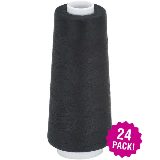 Multipack of 24 - Coats Surelock Overlock Thread 3,000yd-Black {1}