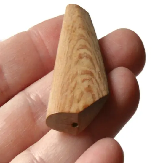 7 41mm Smooth Brown Vintage Wood Abstract Polygon Beads {4}