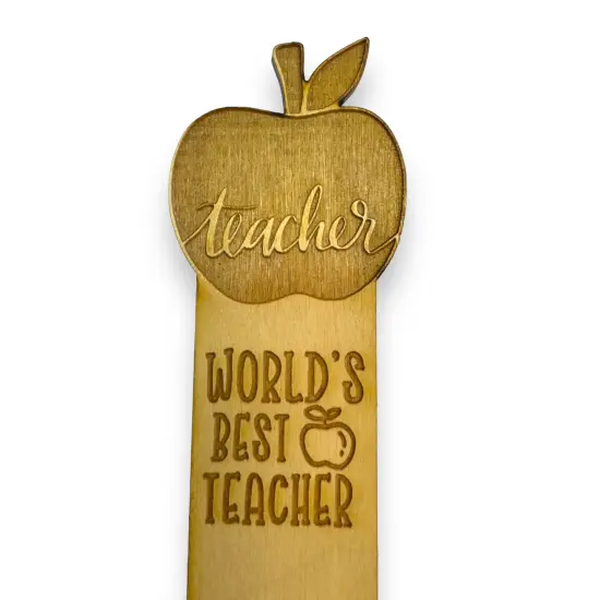 Bookmark - A+ Teacher - Birch wood {4}