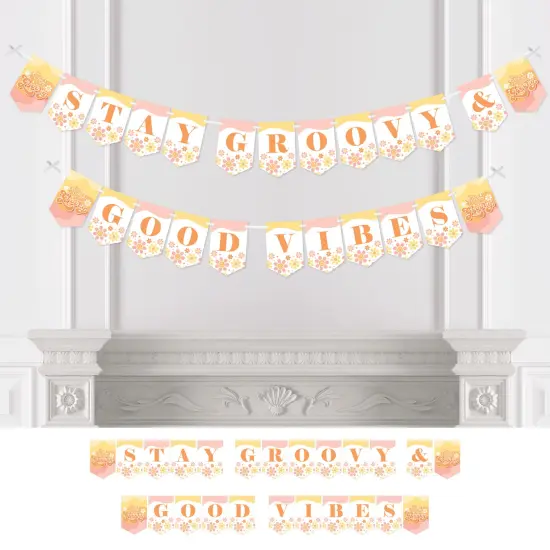 Big Dot of Happiness Stay Groovy - Boho Hippie Party Bunting Banner - Party Decorations - Stay Groovy and Good Vibes {1}