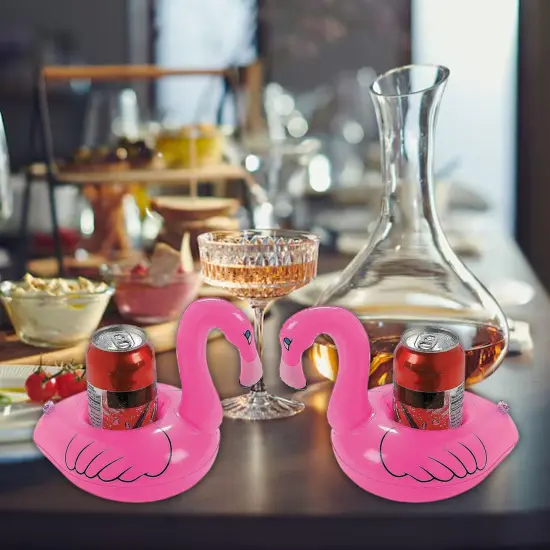 12 Pack : Inflatable Floating Flamingo Coasters {6}