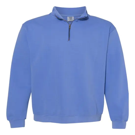 Comfort Colors&reg; Garment-Dyed Quarter Zip Sweatshirt Flo blue {1}