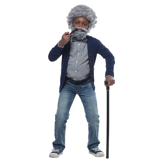 Grandpa Child Costume Wig & Pipe {1}